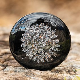 black Bob Rock memorial artistic black glass with ash