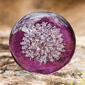 purple Bob Rock memorial artistic black glass with ash